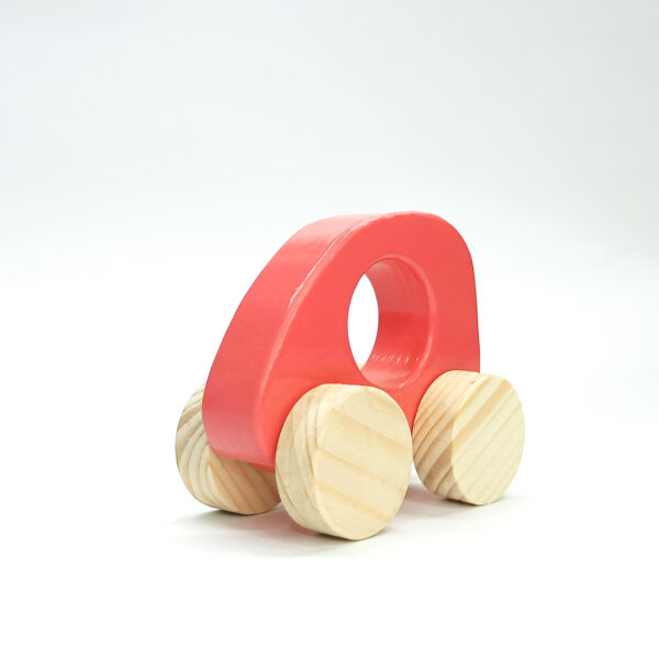 Nano Car Pink - Wooden Push Toy - Pink - Non Toxic Paint