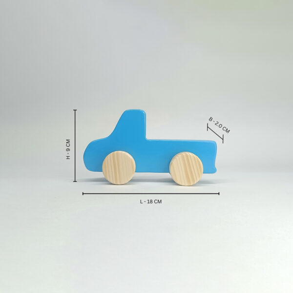 Wooden Blue Truck  - Wooden push toy - Blue - Non Toxic Paint