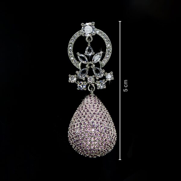 Sparkle Drops Earrings - Pink Stoned Earrings - American Diamond Jewellery