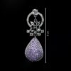 Sparkle Drops Earrings - Purple Stoned Earrings - American Diamond Jewellery