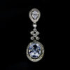 Oval Shaped Diamond Danglers - White Stoned Earrings - American Diamond Jewellery