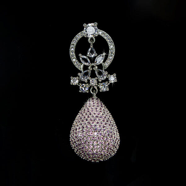 Sparkle Drops Earrings - Pink Stoned Earrings - American Diamond Jewellery