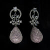 Sparkle Drops Earrings - Pink Stoned Earrings - American Diamond Jewellery