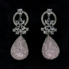 Sparkle Drops Earrings - Pink Stoned Earrings - American Diamond Jewellery