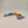Wooden Shapes Stacker Geometric Stacker Shape Sorter Blocks - Multi Colour and Multi Shape Baby Toys - Age above 1.5 years