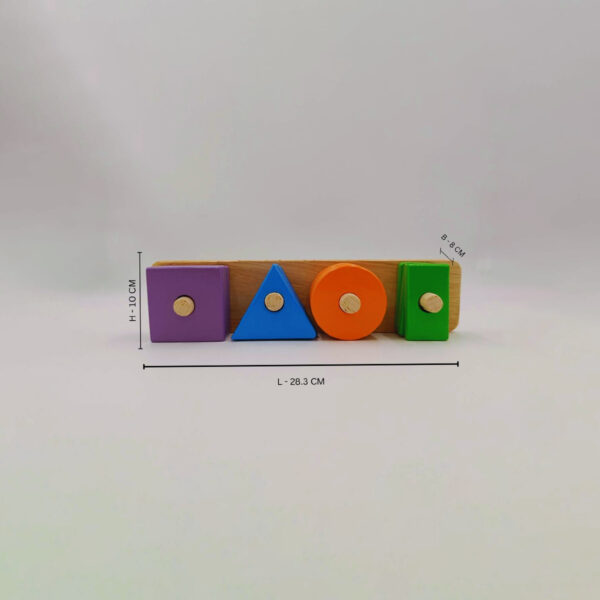 Wooden Shapes Stacker Geometric Stacker Shape Sorter Blocks - Multi Colour and Multi Shape Baby Toys - Age above 1.5 years