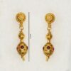 Antique Matte Gold Finish - Red Stone Necklace Set - Gold Plated Necklace and Earring Set