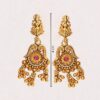 Antique Ruby Embellished Lakshmi Jewellery Set -Copper and Brass - Gold Plated Antique Necklace and Earring Set