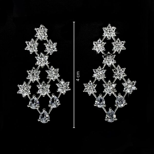 Floral Drop Diamond Necklace Set - American Stoned Diamond - Premium Imitation Fancy Jewellery Set