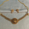 Antique Lakshmi Choker - Necklace Set - Gold Plated Choker and Earring Set