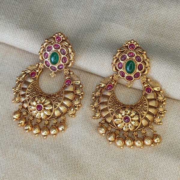 Antique Chandbali Earrings - Copper Earrings - Premium First Copy Earrings
