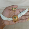Antique White Pearl Choker - Necklace Set - Choker and Earring Set
