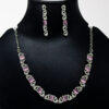 Baby Pink Stone Necklace Set - American Diamond Necklace Set - Imitation Fashion Jewellery