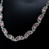 Baby Pink Stone Necklace Set - American Diamond Necklace Set - Imitation Fashion Jewellery