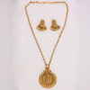 Antique Gold Plated Lakshmi Pendent Set - Necklace Set - Gold Plated Pendent and Earring Set