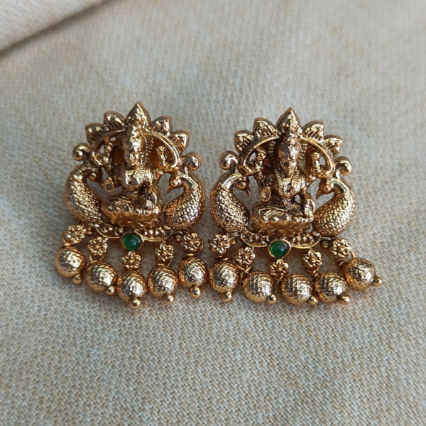 Antique Lakshmi Devi Earring - Copper Earring - Premium First Copy Earring