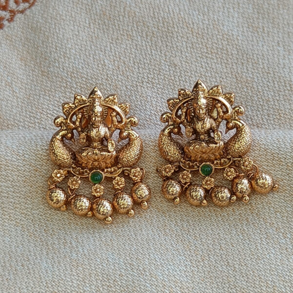 Antique Lakshmi Devi Earring - Copper Earring - Premium First Copy Earring