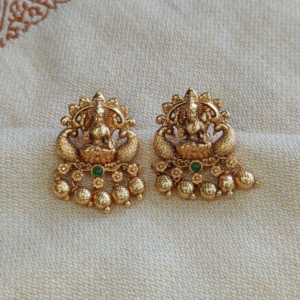 Antique Lakshmi Devi Earring - Copper Earring - Premium First Copy Earring