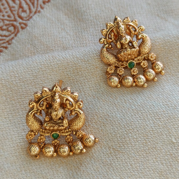Antique Lakshmi Devi Earring - Copper Earring - Premium First Copy Earring
