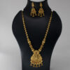 Antique Ruby Embellished Lakshmi Jewellery Set -Copper and Brass - Gold Plated Antique Necklace and Earring Set