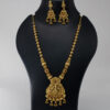 Antique Ruby Embellished Lakshmi Jewellery Set -Copper and Brass - Gold Plated Antique Necklace and Earring Set