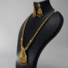 Antique Ruby Embellished Lakshmi Jewellery Set -Copper and Brass - Gold Plated Antique Necklace and Earring Set