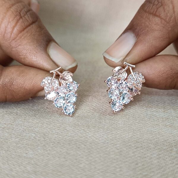 Diamond grape stud earrings 1