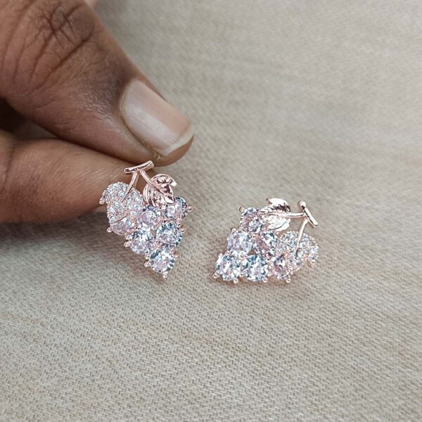 Diamond grape stud earrings 3